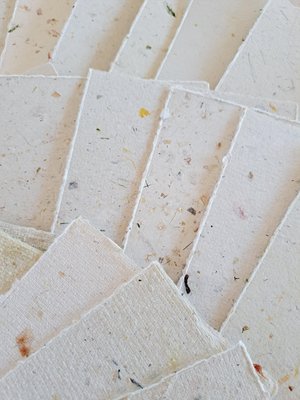 4 x 6" - 50 Sheets Hand made recycled Paper, Neutral Tones