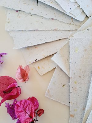 4 x 6" - 50 Sheets Hand made recycled Paper, Neutral Tones