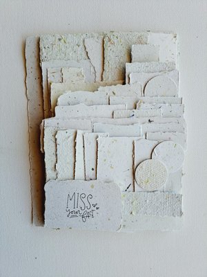 Hand made Paper Collage Scrap Pack,  Junk Journal paper in neutral tones