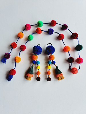 Colourful Llama / Alpaca Tassels and Pom Poms 