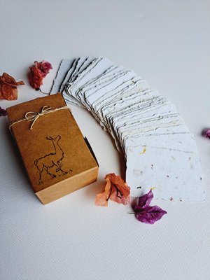 50 Handmade Recycled 2x3 Cards, Neutral, Blank Homemade Paper, Calling, Gift, Florist, Loyalty, Thank You, Letterpress, Wedding Place Card