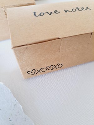 Little Box of Love Notes. 50 blank deckle edge papers. Mini Handmade Recycled 2x3 sheets, Neutral tones, for messages of love