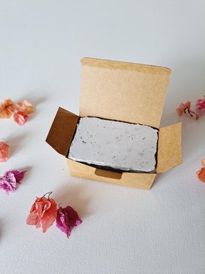 Box of 50 blank deckle edge papers for thank you messages. Mini Handmade 2x3 sheets, Neutral, for the thankful to express their gratitude