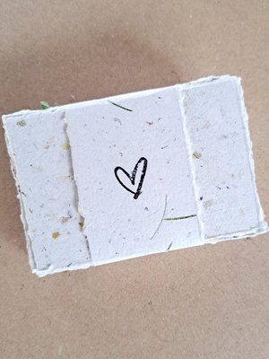 Blank Love Note mini paper bundles of 20 sheets, wrapped with a paper strap. 2x3" hand torn, randomly chosen, mixed neutral tone pieces