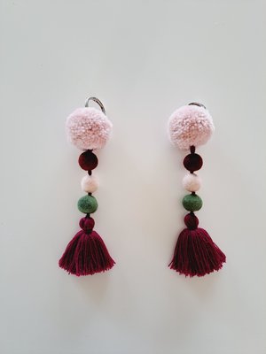 Pink and maroon Llama Halter Tassel Accessories