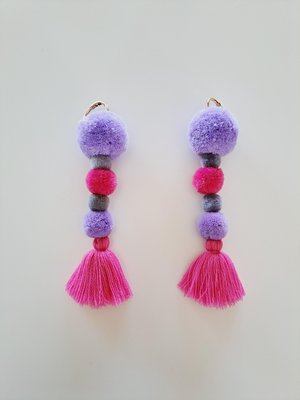 Llama Alpaca Accessories. Pink and Purple Tassel set