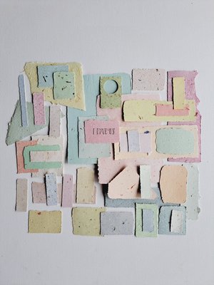 Handmade Recycled Paper Collage Pack,  Junk Journal papers, coloured selection