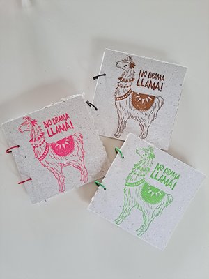 No Drama Llama Journal: Handmade Recycled Paper with Llama Poo!!