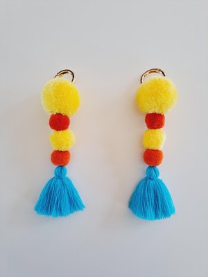Yellow, orange and blue Llama and Alpaca Halter Tassels