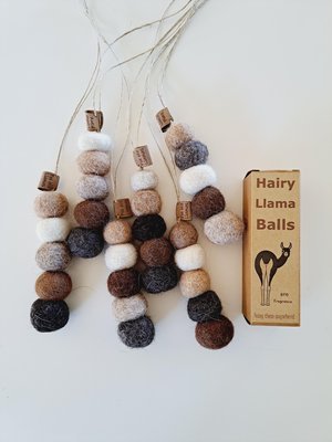 Hairy Llama Balls. Handmade Felt dangle car accessory. Hang it anywhere. BYO fragrance oil or scent. Packaged for gifting, under 20