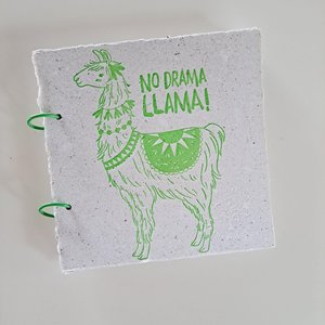 No Drama Llama Journal: Handmade Recycled Paper with Llama Poo!!