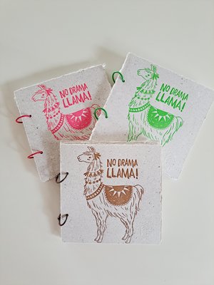 No Drama Llama Journal: Handmade Recycled Paper with Llama Poo!!