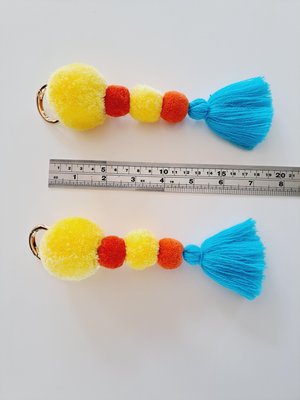 Yellow, orange and blue Llama and Alpaca Halter Tassels