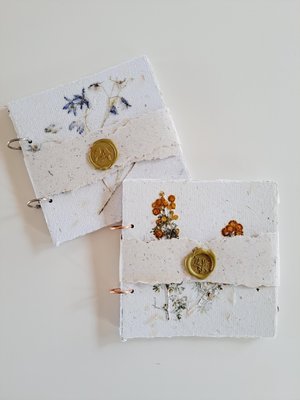 Handmade Dried Flower Journal: Recycled Paper Botanical Notebook