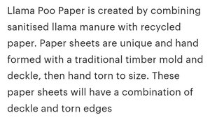 No Drama Llama Journal: Handmade Recycled Paper with Llama Poo!!