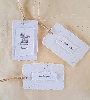 Ephemera - 20 pieces of hand stamped, handmade recycled paper for vintage junk journal and scrapbooks