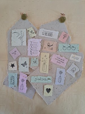 Hand Stamped Ephemera: Handmade Recycled Paper Pieces for Junk Journals, scrapbooks - 20 pieces