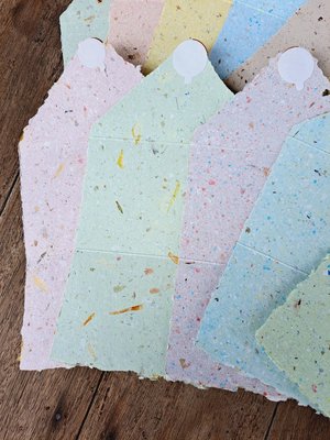 6 Old fashioned Lettergrams - Handmade Recycled Writing Paper - mixed colour folding letter sheets with seal. Gift boxed
