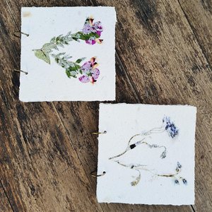 Handmade Dried Flower Journal: Recycled Paper Botanical Notebook