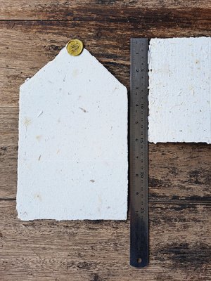 Gift Box of 6 Old fashioned Lettergrams - Handmade Recycled Writing Paper Folding Letters - neutral tones with wax seal.