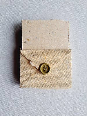 MINI Handmade Recycled Paper sheets and envelopes, mixed colours in gift box