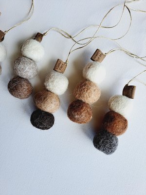 Hairy Llama Balls. Handmade Car Mirror Dangle Diffuser. BYO scent or essential oil