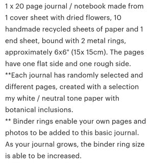 Handmade recycled paper journal / notebook with wattle or grevillea cover, binder rings and pages with botanicals / petals. Add Extra pages