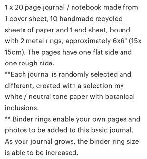 Handmade recycled paper journal / notebook with binder rings and botanicals / petals. Add extra pages!