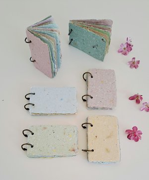 TINY Colourful handmade recycled paper note book / mini journal