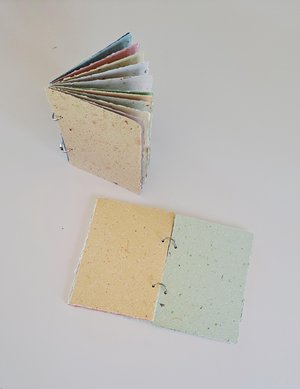 Colourful handmade recycled paper journal / notebook -  5x7 inches with binder rings