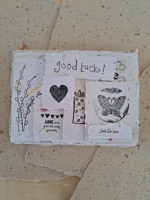Ephemera - 20 pieces of hand stamped, handmade recycled paper for vintage junk journal and scrapbooks