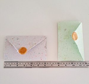 Old fashioned Folding Letters - Lettergrams - Handmade Recycled Paper - mixed colour folding writing sheets with seal.