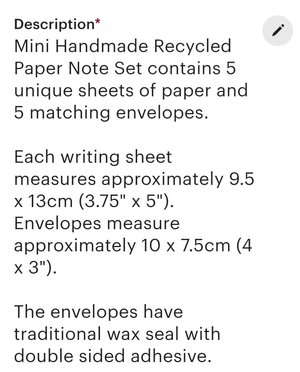 MINI Handmade Recycled Paper sheets and envelopes - colourful