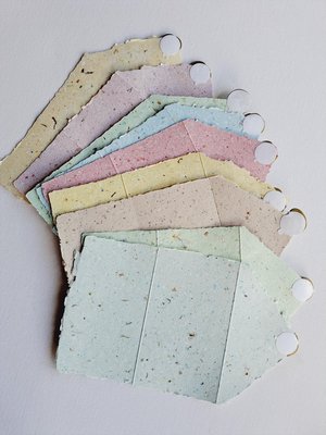 Old fashioned Folding Letters - Lettergrams - Handmade Recycled Paper - mixed colour folding writing sheets with seal.