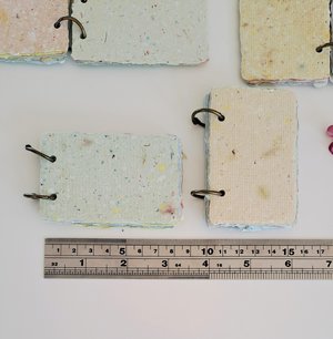 TINY Colourful handmade recycled paper note book / mini journal