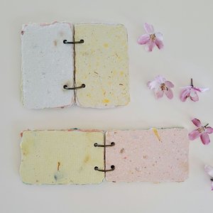 TINY Colourful handmade recycled paper note book / mini journal