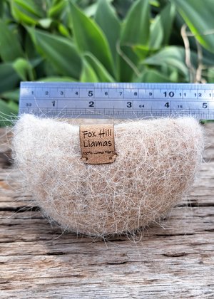 Soft and Fuzzy Llama Fibre bowl / vessel / pod