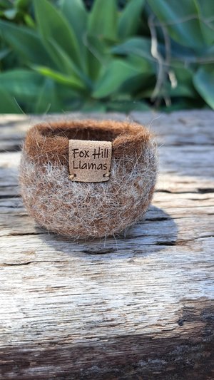 Soft Little Llama Fibre Pod, fuzzy bowl for rustic farmhouse decor