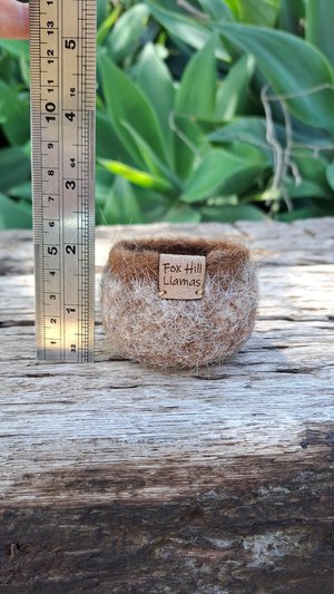 Soft Little Llama Fibre Pod, fuzzy bowl for rustic farmhouse decor