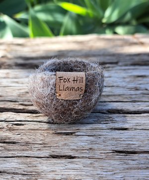 Tiny Llama Fibre fuzzy ring dish / bowl. Rustic farmhouse decor