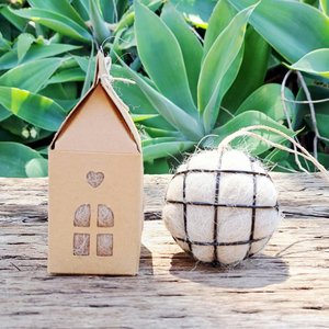 Small Bird Nester in Gift Box with refill. Llama Nest Building Wool for nature lovers and wild backyard garden birds.