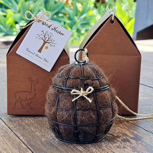 Small Bird Nester with refill in gift boxes. Llama Fibre Nesting Material for garden / bird lover. Birdhouse / birdbath / feeder accessory