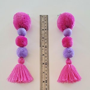 Pink and purple Llama or Alpaca Halter Tassels