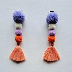 Peach and purple Llama / Alpaca Halter Tassels packaged for gifting.