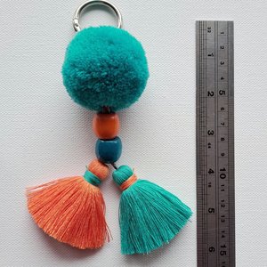Orange and Turquoise Llama Tassels