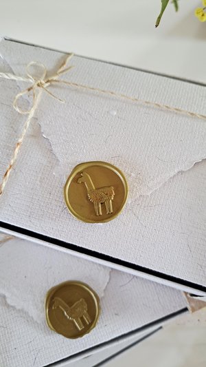 Llama Fibre Paper Lettergrams. Box of 6 Handmade Recycled Paper folding letters .. with llama Fibre