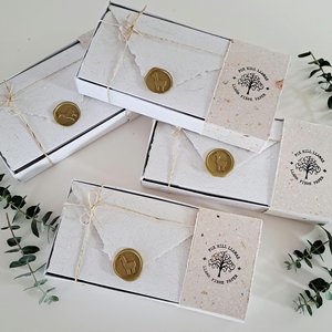 Llama Fibre Paper Lettergrams. Box of 6 Handmade Recycled Paper folding letters .. with llama Fibre