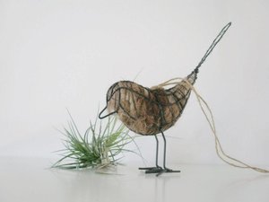 Native Bird Nester. Wire Bird with Llama Fibre Nesting Material. Bird Gift. Spring Gift for Nature lovers