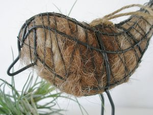 Native Bird Nester. Wire Bird with Llama Fibre Nesting Material. Bird Gift. Spring Gift for Nature lovers