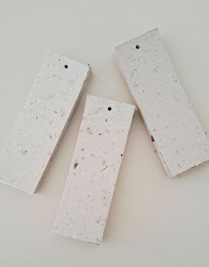 Bookmarks - Handmade recycled paper in gift box - Mixed neutral tones with flower petals and botanicals